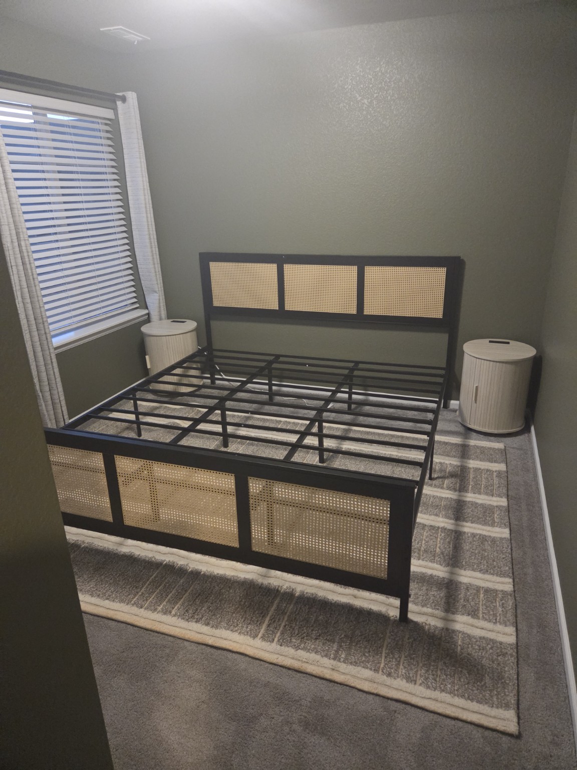 Completed bed frame assembly