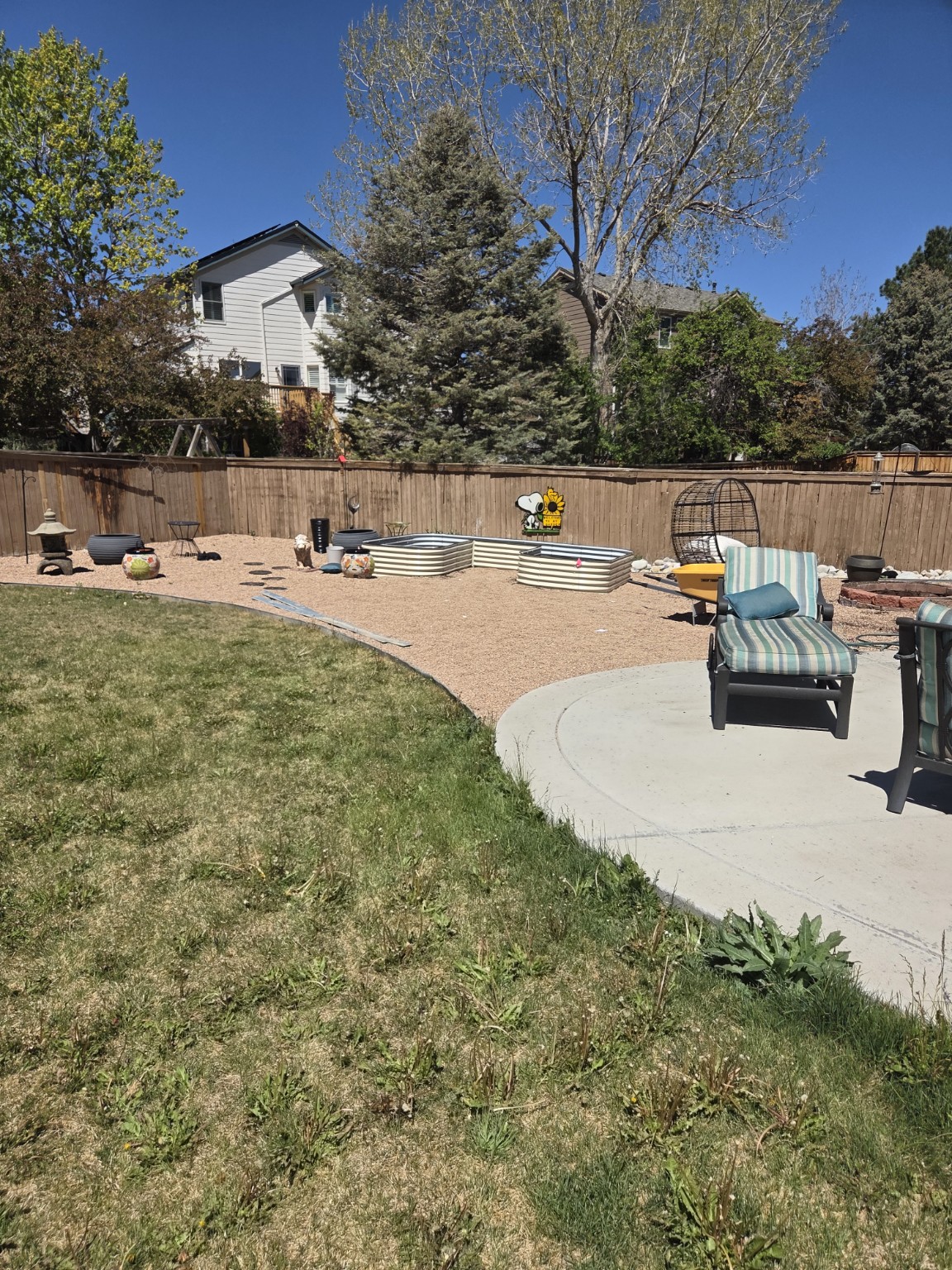 Cleared landscape area after material removal