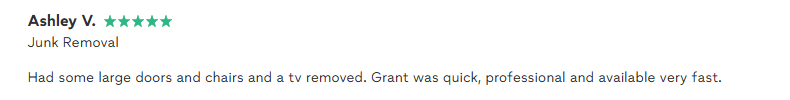 Customer review from Ashley