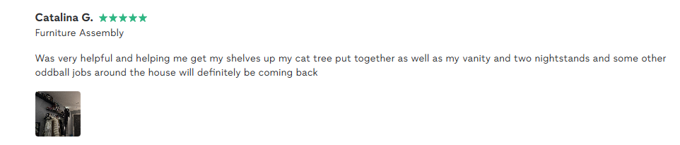 Customer review from Catalina