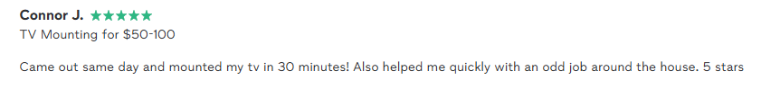 Customer review from Connor