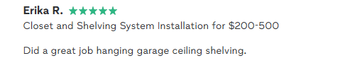 Customer review from Erika