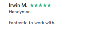 Customer review from Irwin