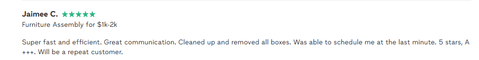 Customer review from Jaimee