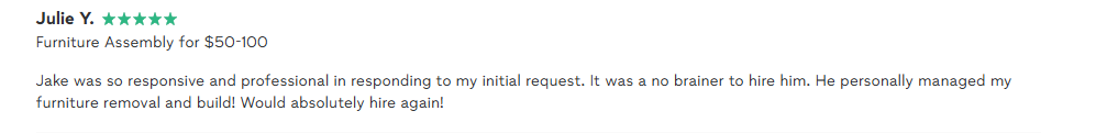 Customer review from Julie