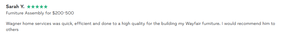 Customer review from Sarah