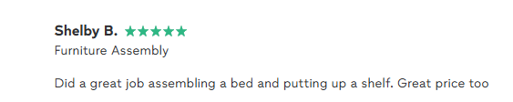 Customer review from Shelby